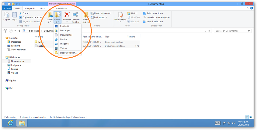 WIN0095 – Agregar Copiar/Mover a Carpeta en men&uacute; contextual de Windows 8