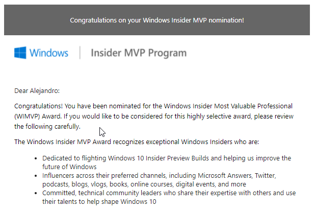 Windows Insider MVP 2021