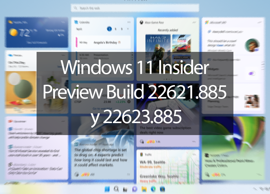 Windows 11 Insider Preview Build 22621.885 y 22623.885